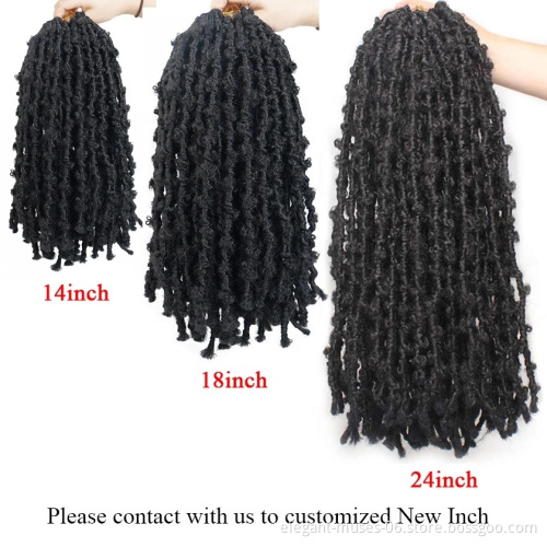 Distressed Locs Fluffy Crotchet Braiding Hair Water Wave Distressed Butterfly Locs Label Private Hair Butterfly Locs